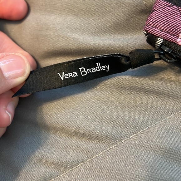 Vera Bradley ID/Money case, silver Key ring plastic window zipper closure - Picture 6 of 7